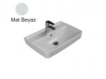 Turkuaz Cerastyle Duru 60X40 Cm Mat Beyaz Etajerli Lavabo