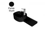 Turkuaz Cerastyle Harmony 65X32 Cm Parlak Siyah Etajerli Lavabo - Soldan Hazneli Lavabo
