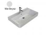 Turkuaz Cerastyle Hera 80X48 Cm Mat Beyaz Etajerli Lavabo