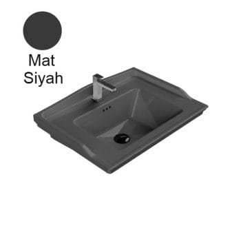 Turkuaz Cerastyle Kapadokya 65X48 Cm Mat Siyah Etajerli Lavabo
