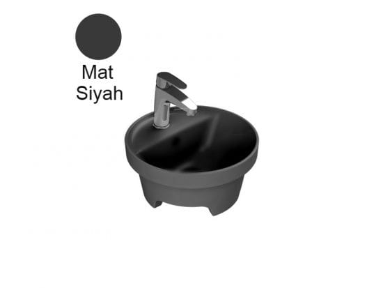 turkuaz cerasity suit 38 tezgah ustu lavabo mat siyah