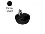 Turkuaz Cerastyle One Ø 42 Cm Parlak Siyah Tezgah Üstü Lavabo