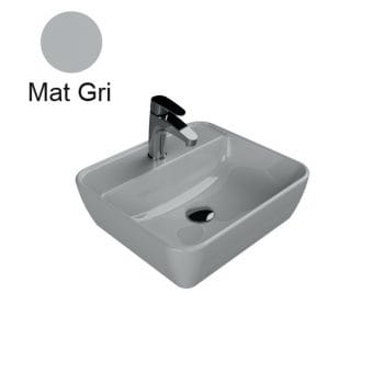 Turkuaz Cerastyle One 46X42 Cm Mat Gri Tezgah Üstü Lavabo