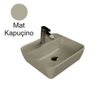 Turkuaz Cerastyle One 46X42 Cm Mat Kapuçino Tezgah Üstü Lavabo