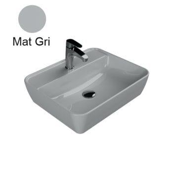 Turkuaz Cerastyle One 55X45 Cm Mat Gri Tezgah Üstü Lavabo