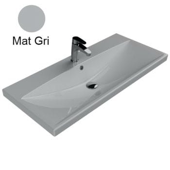 Turkuaz Cerastyle Elite 120X45 Cm Mat Gri Etajerli Lavabo