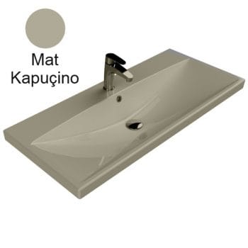 Turkuaz Cerastyle Elite 120X45 Cm Mat Kapuçino Etajerli Lavabo