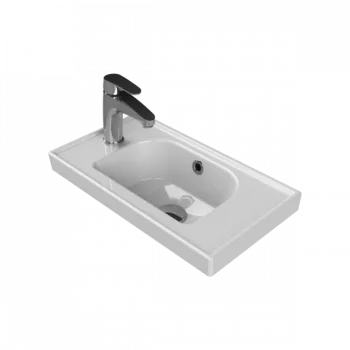 Turkuaz Cerastyle Frame 50X28 Cm Beyaz Etajerli Lavabo  - Clean Active Antibakteriyel Lavabo
