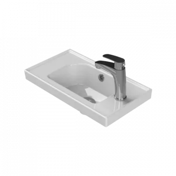 Turkuaz Cerastyle Frame 50X28 Cm Beyaz Etajerli Lavabo  - Clean Active Antibakteriyel Lavabo