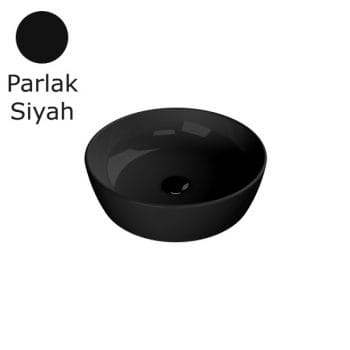 Turkuaz Cerastyle One Ø 46 Cm Parlak Siyah Tezgah Üstü Lavabo