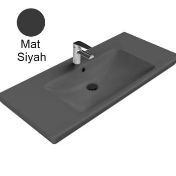 Turkuaz Cerastyle Porto 105X48 Cm Mat Siyah Etajerli Lavabo