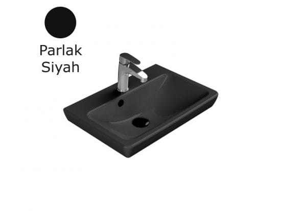turkuaz cerastyle porto 55x38 lavabo parlak siyah