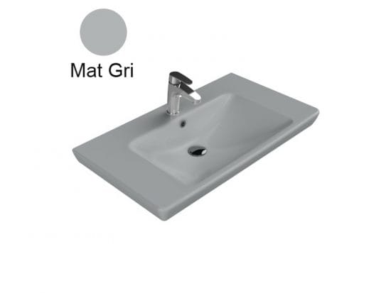 turkuaz cerastyle porto 85x48 lavabo mat gri