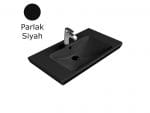 Turkuaz Cerastyle Porto 85X48 Cm Parlak Siyah Etajerli Lavabo