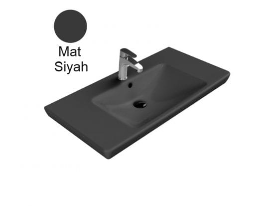 turkuaz cerastyle porto 95x48 lavabo mat siyah