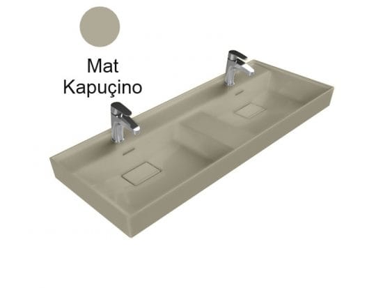 turkuaz cerastyle sharp 120x48 cift hazneli bataryali lavabo mat kapucino