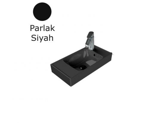 turkuaz cerastyle sharp 60x30 sagdan bataryali lavabo parlak siyah