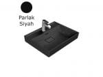 Turkuaz Cerastyle Sharp 60X48 Cm Parlak Siyah Etajerli Lavabo