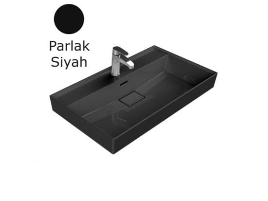 turkuaz cerastyle sharp 80x48 lavabo parlak siyah