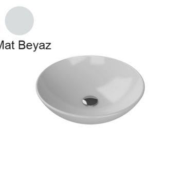 Turkuaz Cerastyle Zero Ø 46 Cm Mat Beyaz Tezgah Üstü Lavabo