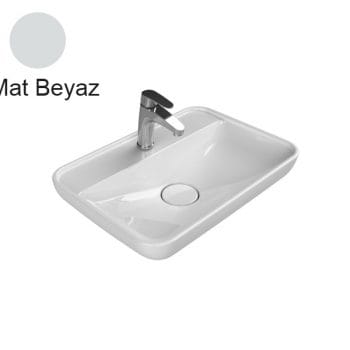 Turkuaz Cerastyle Lal 60X42 Cm Mat Beyaz Tezgah Üstü Lavabo