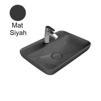 Turkuaz Cerastyle Lal 60X42 Cm Mat Siyah Tezgah Üstü Lavabo