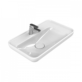 Turkuaz Cerastyle Lal 70X42 Cm Beyaz Tezgah Üstü Lavabo  - Clean Active Antibakteriyel Lavabo