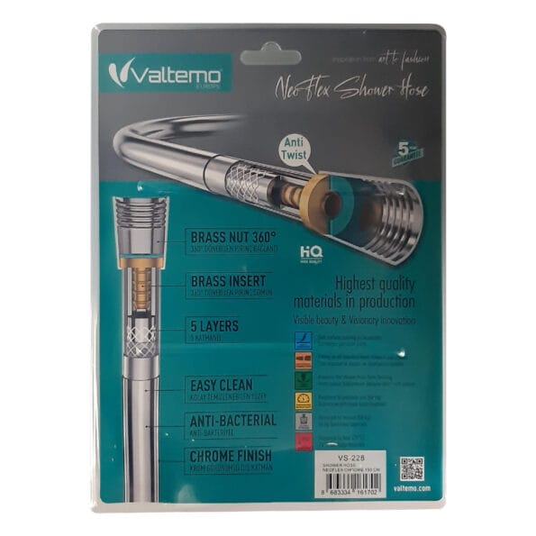 Valtemo VS-248 Siyah Duş Hortumu Kutu Özellikleri
