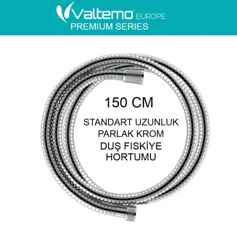 Valtemo 150 Cm Parlak Krom Duş Hortumu Vs-204