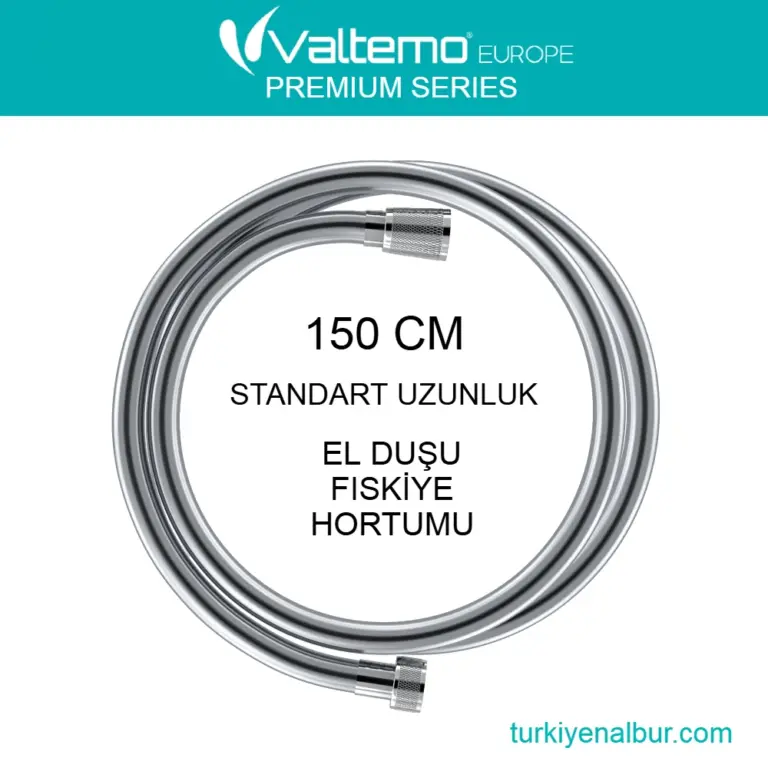 Valtemo 150 Cm Krom NeoFlex Pvc Patlamaz Duş Hortumu – Antibakteriyel (VS-228)