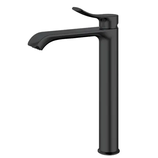 Valtemo vm-1212 mat siyah uzun çanak lavabo bataryası