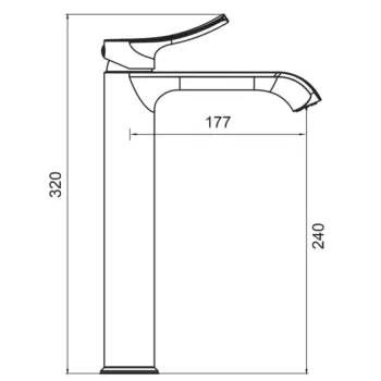 Valtemo Vm-1213 Uzun Art Gray Antrasit Çanak Lavabo Bataryası Boyutları