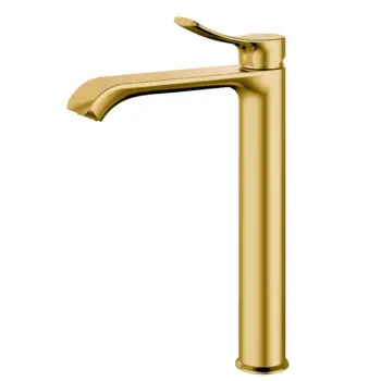 Valtemo vm 1214 brushed gold uzun çanak lavabo bataryası
