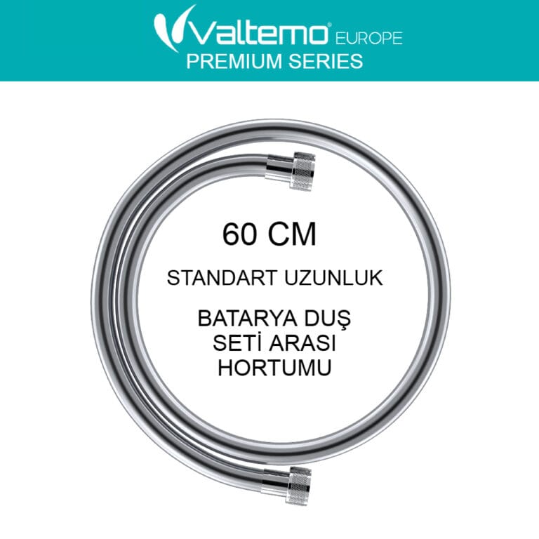 Valtemo Duş Seti Yorumları & Valtemo Batarya Yorumları 6 Valtemo 60 cm NeoFlex Krom Batarya Duş Seti Bağlantı Hortumu Vs-226