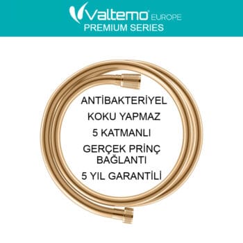 Valtemo Vs-272 Gold Sarı Duş Hortumu Antibakteriyel