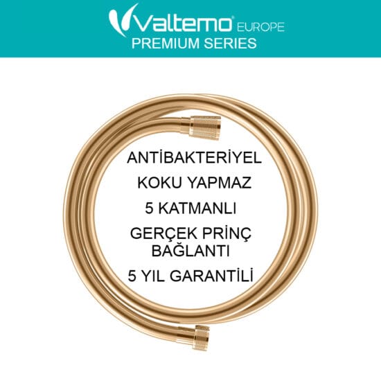 Valtemo Vs-272 Gold Sarı Duş Hortumu Antibakteriyel