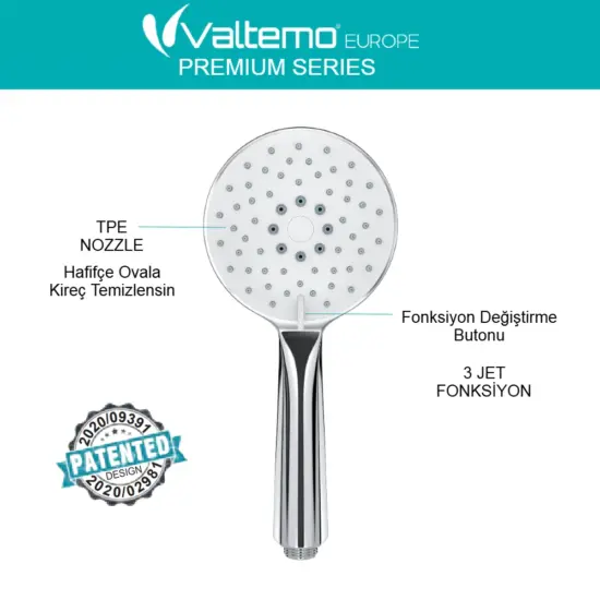 valtemo nobel vs-9257 kireç karşıtı el duşu