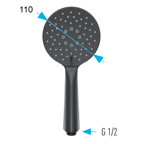 valtemo nobel vs-9253 siyah yuvarlak el duşu ölçüsü boyutu