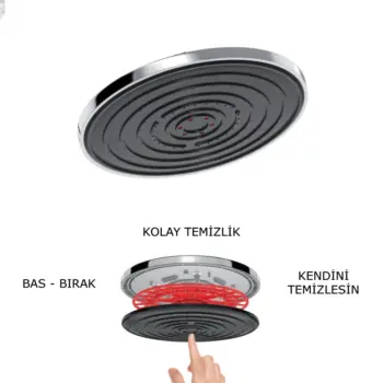 valtemo vs-9498 tepe duş başlığı patentli kireç temizleyicili