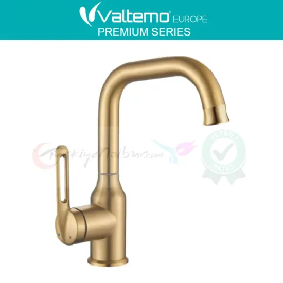 valtemo mat gold uzun lavabo bataryası