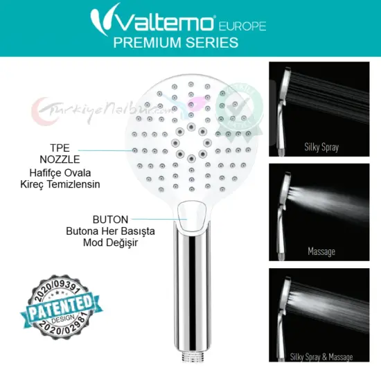 Valtemo Vs-2627 Butonlu ve Fonksiyonlu El Duşu