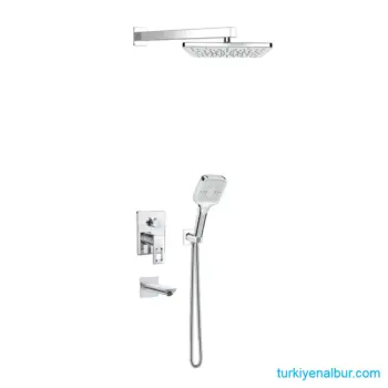 Valtemo Quatro VS-4402 Krom Ankastre Duş Seti - 3 Yollu