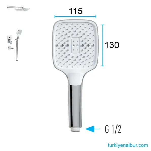 Valtemo Quatro VS-4402 Krom Ankastre Duş Seti – 3 Yollu 5 Valtemo Quatro VS-4402 Krom Ankastre Duş Seti Parçaları - El Duşu