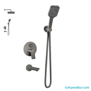 Valtemo Valero VS-4408 ArtGray Antrasit Ankastre Duş Seti