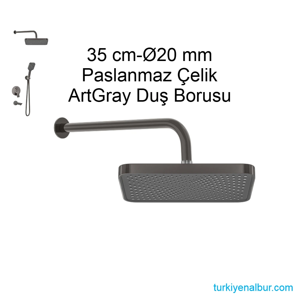 valtemo-valero-vs-4408-antrasit-ankastre-dus-seti-borusu Valtemo Valero VS-4408 ArtGray Antrasit Ankastre Duş Seti Duş Başlığı