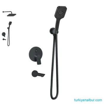 Valtemo VS-4414 Mat Black Ankastre Duş Seti