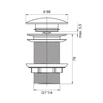 Valtemo Gold Pop Up Bas Çek Sifon Ölçüsü Boyutu
