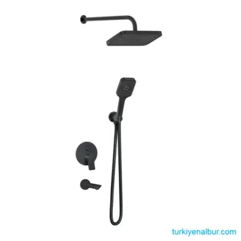 Valtemo VS-4414 Mat Siyah Ankastre Duş Seti