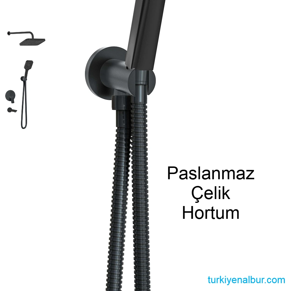 valtemo-vs-4414-mat-siyah-ankastre-dus-seti-celik-hortum Valtemo VS-4414 Mat Siyah Ankastre Duş Seti Hortumu