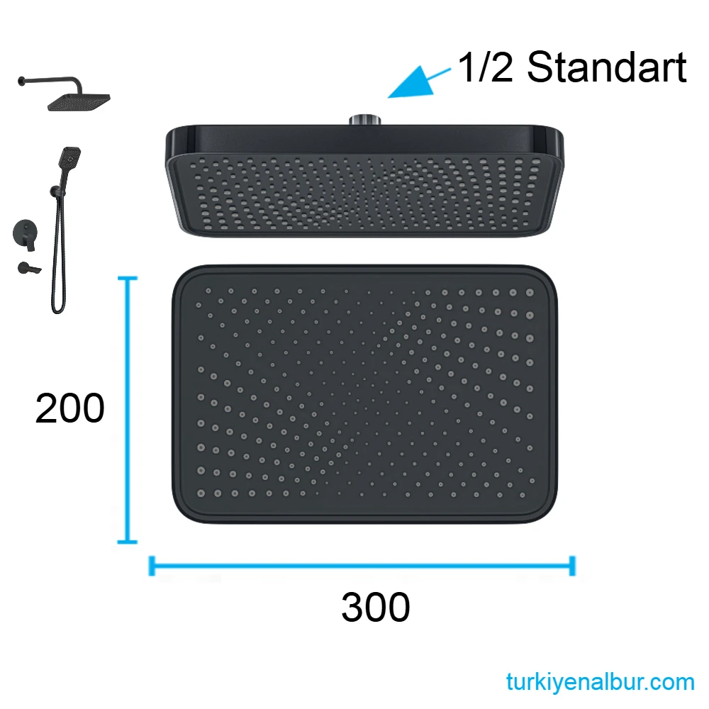 valtemo-vs-4414-mat-siyah-ankastre-dus-seti-tepe-dusu-boyutu Valtemo VS-4414 Mat Siyah Ankastre Duş Seti Tepe Duş Başlığı